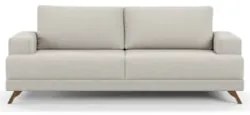 Sofá 2 Lugares 160cm Living Pés Curvos Santi D05 Bouclé Creme - Mpozen