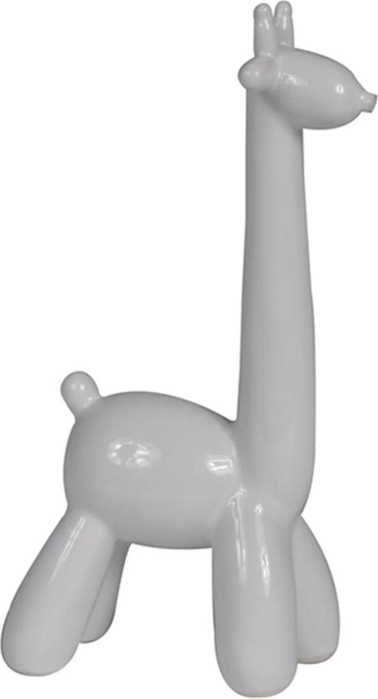 Escultura Girafa De Bexiga Grande Branco Branco