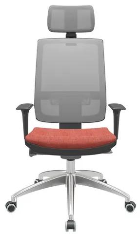 Cadeira Office Brizza Tela Cinza Com Encosto Assento Concept Rose Autocompensador 126cm - 63197 Sun House