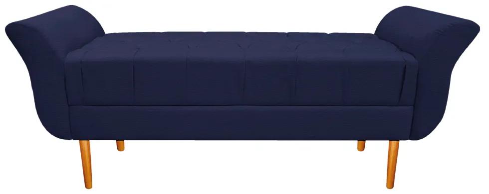 Recamier Estofado Ari 160 cm Queen Size Corano Azul Marinho - ADJ Decor