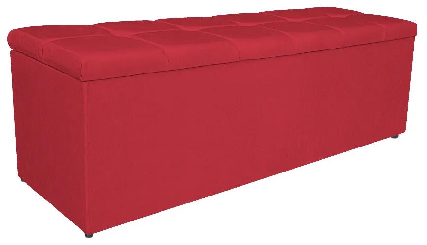 Calçadeira Estofada Manchester 140 cm Casal Suede Vermelho - ADJ Decor