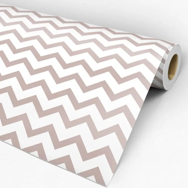 Papel de parede adesivo Chevron marrom e branco