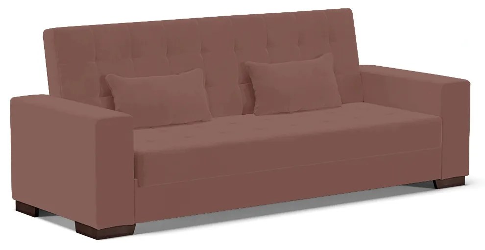 Sofá Cama Casal 3 Lugares 210cm Lisboa Veludo  D03 - D'Rossi - Rose