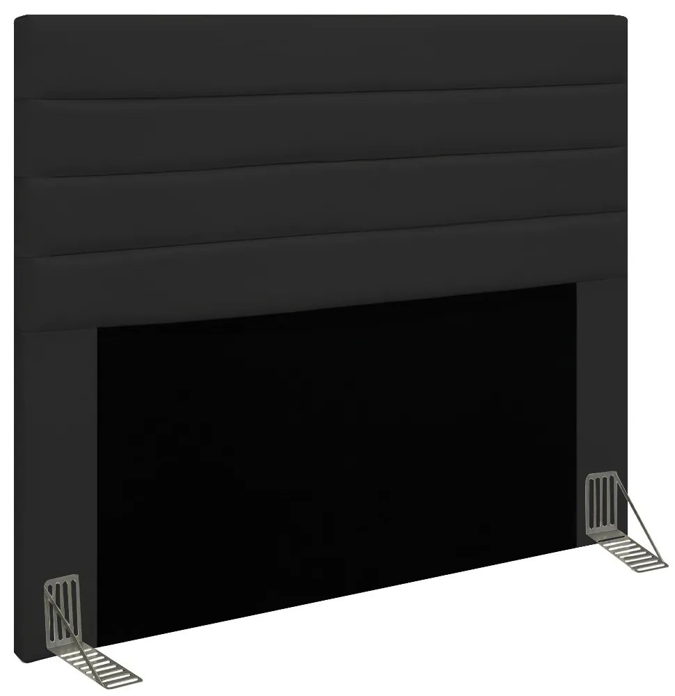 Cabeceira Rubi Para Cama Box Queen 160 cm Corino - D'Rossi - Preto