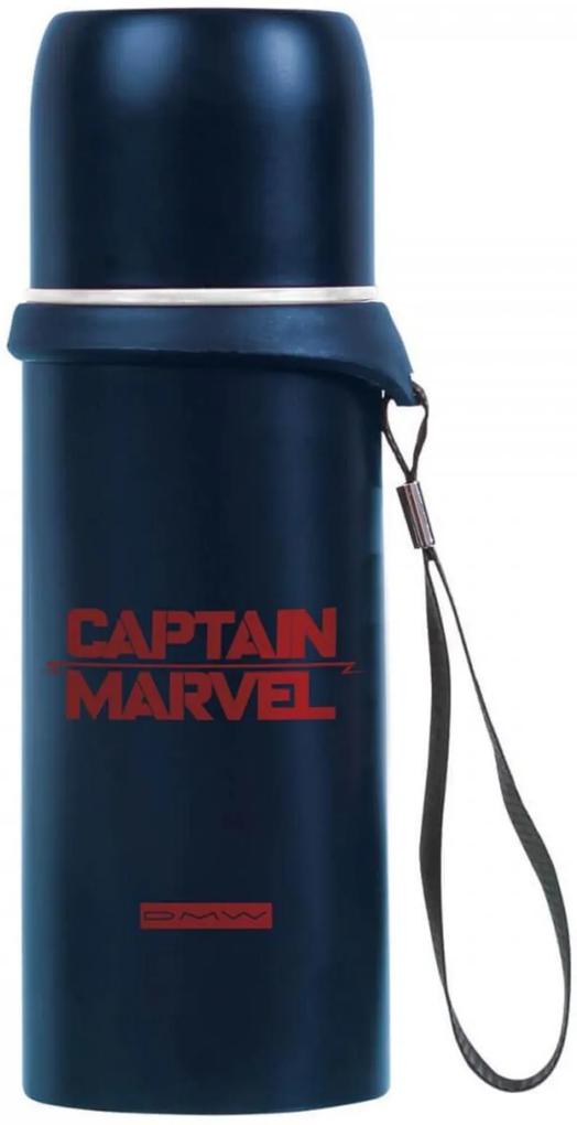 Garrafa Térmica Aço - 350Ml. - C/ Alça Para Transporte - Captain Marvel - Movie
