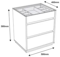 Mesa de Cabeceira Tampo de Vidro 50cm 3 Gavetas Belize C14 Branco - Mp