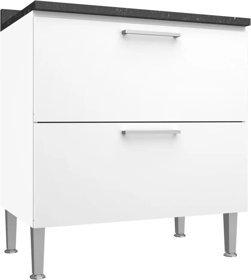 Armário de Cozinha 2 Gavetas 80 cm 0882 Branco - Genialflex