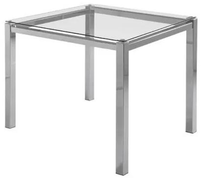 Mesa de Jantar Flex com Tampo de Vidro Quadrado Base Cromada 80 cm (LARG) - 55646 - Sun House
