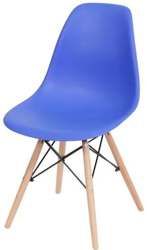 Cadeira Eames Polipropileno Azul Escuro Base Madeira - 40791 Sun House