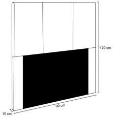 Cabeceira Cama Box Solteiro 90cm Pérola W01 Linho Bege Escuro - Mpozen