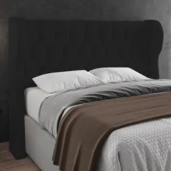 Cabeceira Casal Cama Box 140cm Malva I02 Veludo Preto - Mpozenato