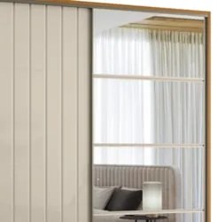 Guarda Roupa Casal 230cm Com Espelho Verbena Off/Cinamomo Z10 - Mpozen