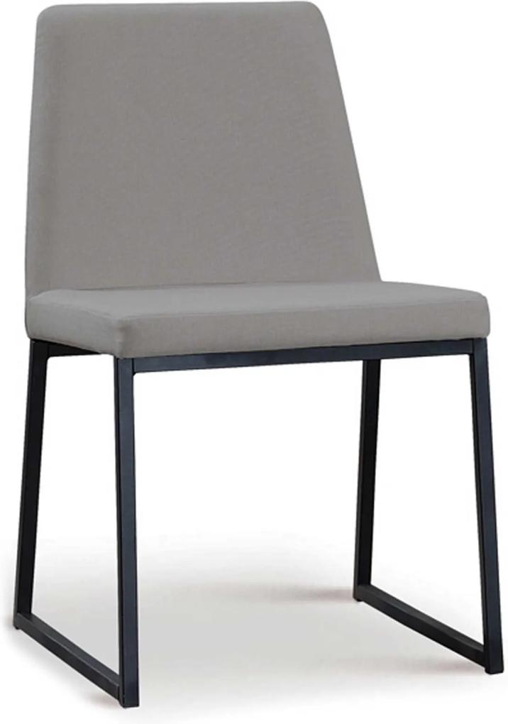 Cadeira Yanka Aço Preto Linho Cinza Daf