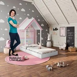 Mini Cama Infantil Casinha Montessoriana Casa de Boneca MDF sem Colchã
