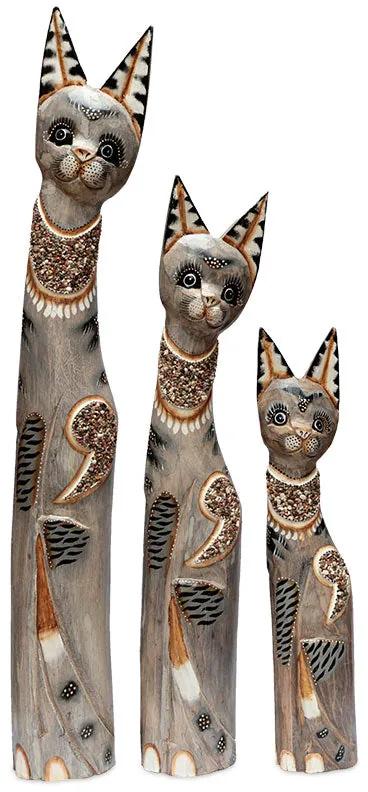 Trio Gatos Decorativos de Bali