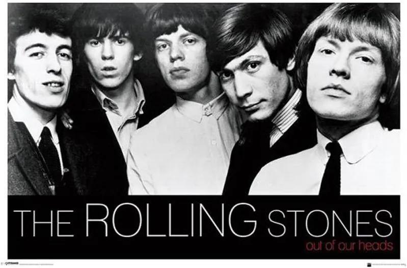 Gravura Poster Para Quadros The Rolling Stones Em Preto E Branco 90x60cm