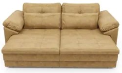 Sofá Retrátil 2 Lugares Para Sala 215cm Dijon Couro Bege S07 - Mpozena