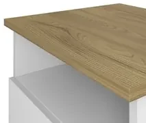 Mesa Escrivaninha em L Sharp e Gaveteiro 2 Gavetas May A06 Olmo/Branco