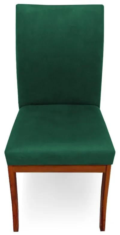Conjunto 4 Cadeiras Raquel para Sala de Jantar Base de Eucalipto Suede Verde Bandeira