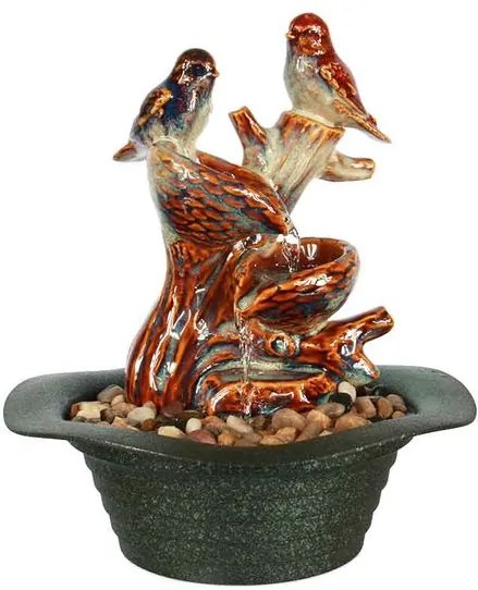 Fonte Decorativa Pássaros em Porcelana 110v Fonte Decorativa Pássaros em Porcelana