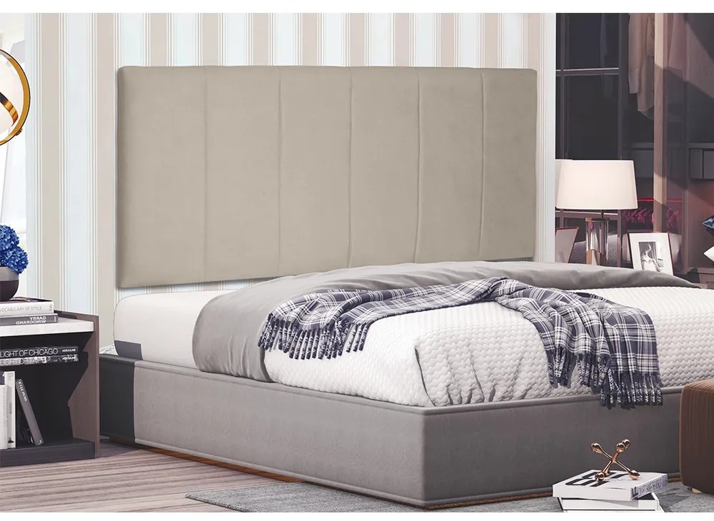 Cabeceira Painel Arizona Para Cama Box Queen 160 cm Suede Bege - D'Rossi