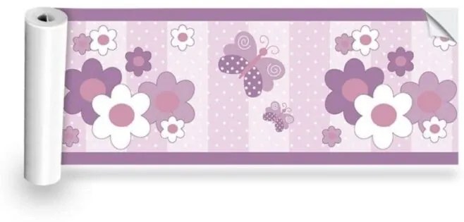 FAIXA INFANTIL BORBOLETAS E FLORES - 15cm x 300cm