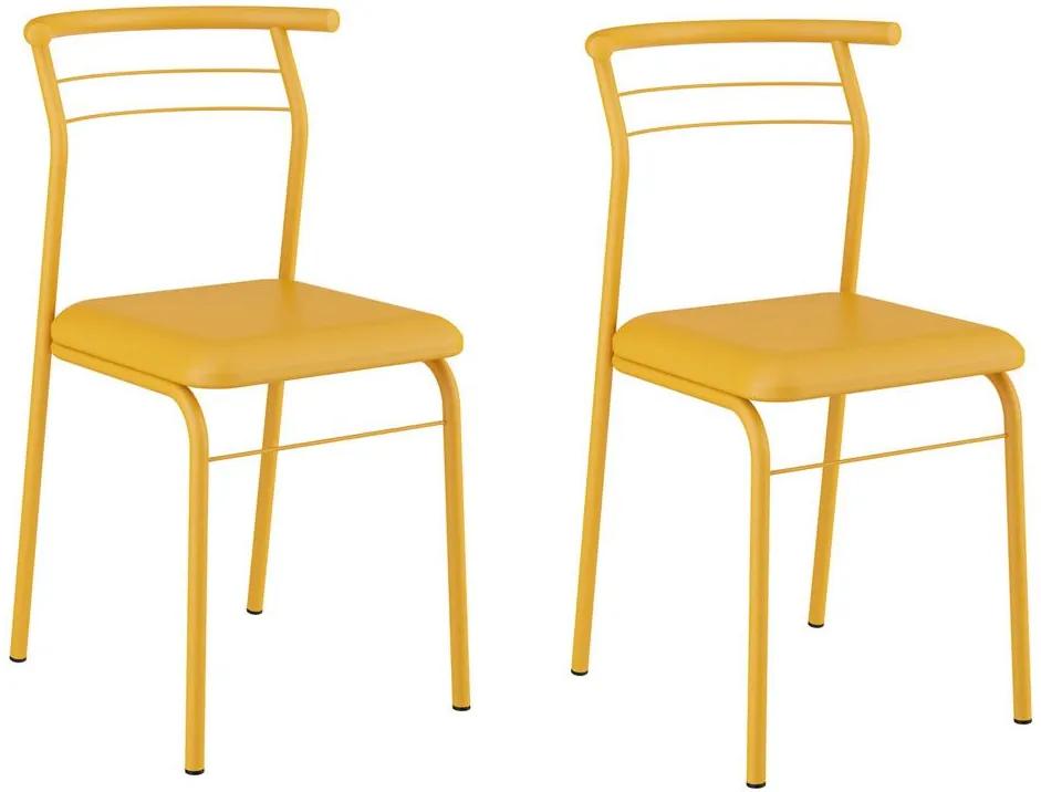 Cadeiras para Cozinha Kit 2 Cadeiras 1708 Amarelo Ouro - Carraro Móveis