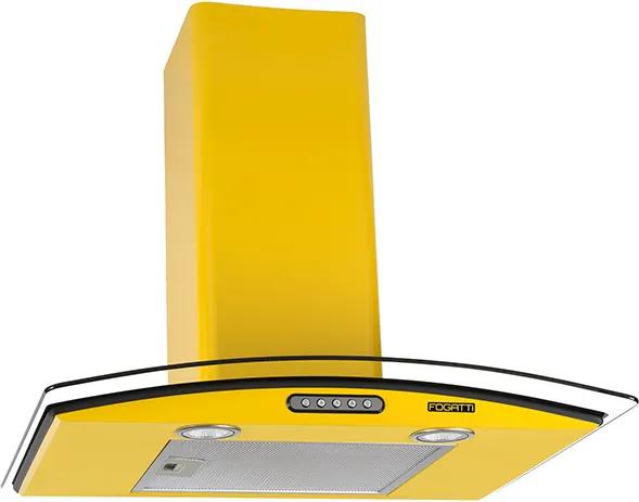 Coifa em Vidro Curvo Slim Amarelo de 60 cm - 220 Volts