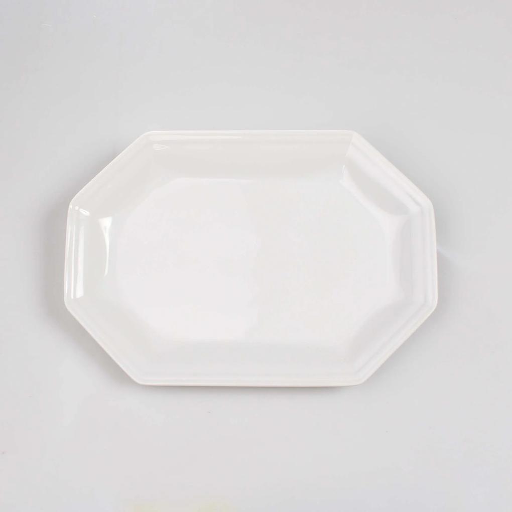 Travessa Rasa Oitavada Oval 28 cm Porcelana Schmidt - Mod. Prisma