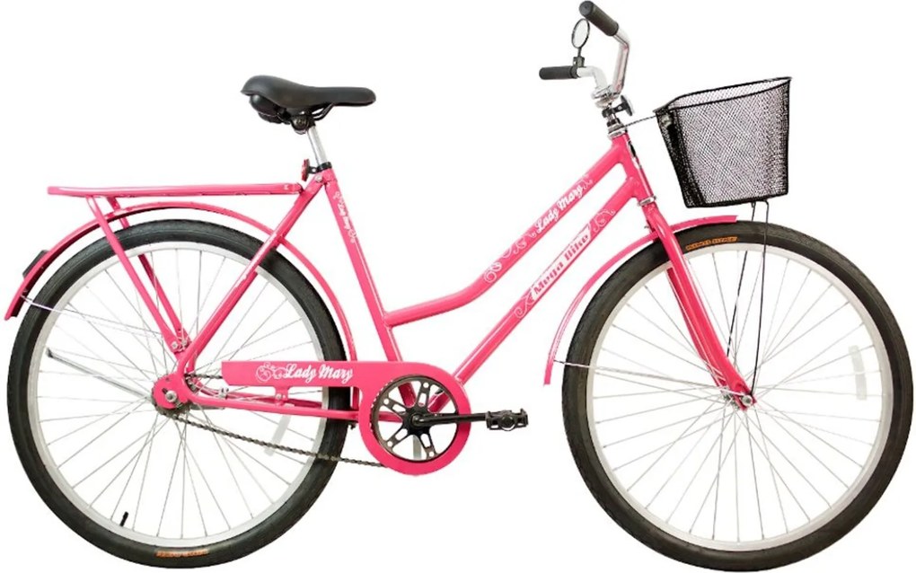 Bicicleta Aro 26 Freio Contra Pedal Quadro Aço Lady Mary Tropical Pink - Mega Bike