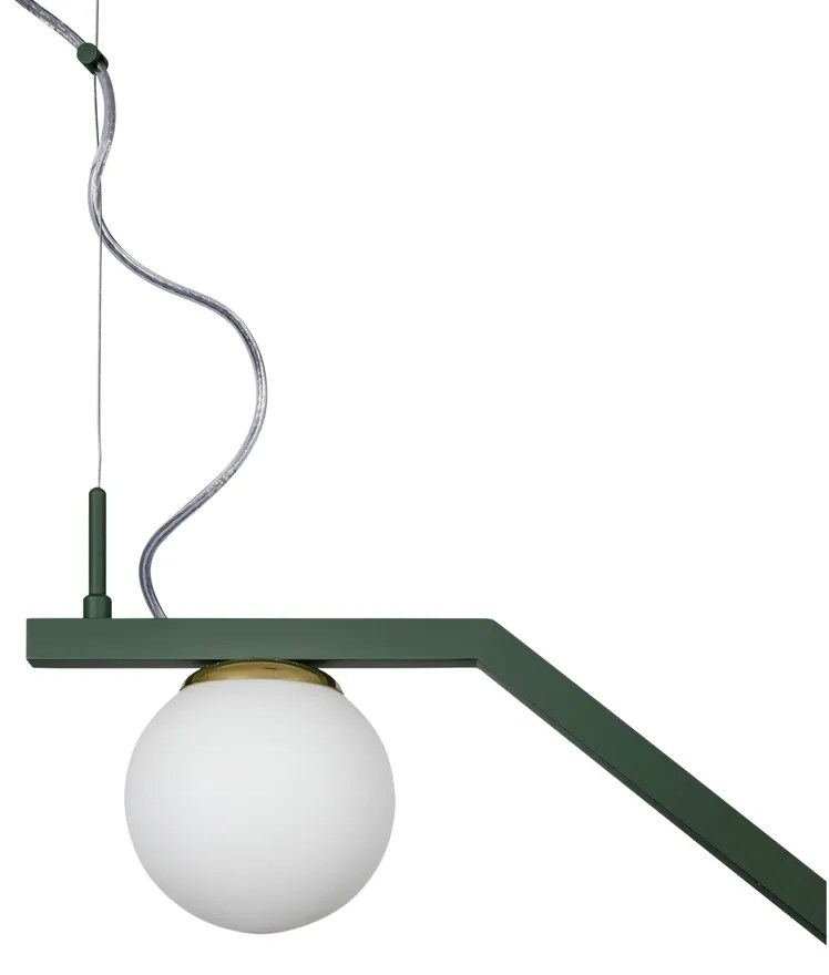 Pendente Zig 110X30Cm 4Xg9 / Cabo Aço Chumbador + Cabo Rayon / Globo Ø... (PT / DR-PV - Preto Texturizado / Dourado Brilho Polido Verniz, FOSCO)