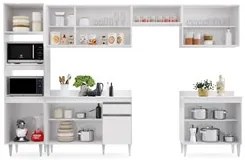 Cozinha Modulada 6 Módulos Composição 8 Branco - Lumil Móveis