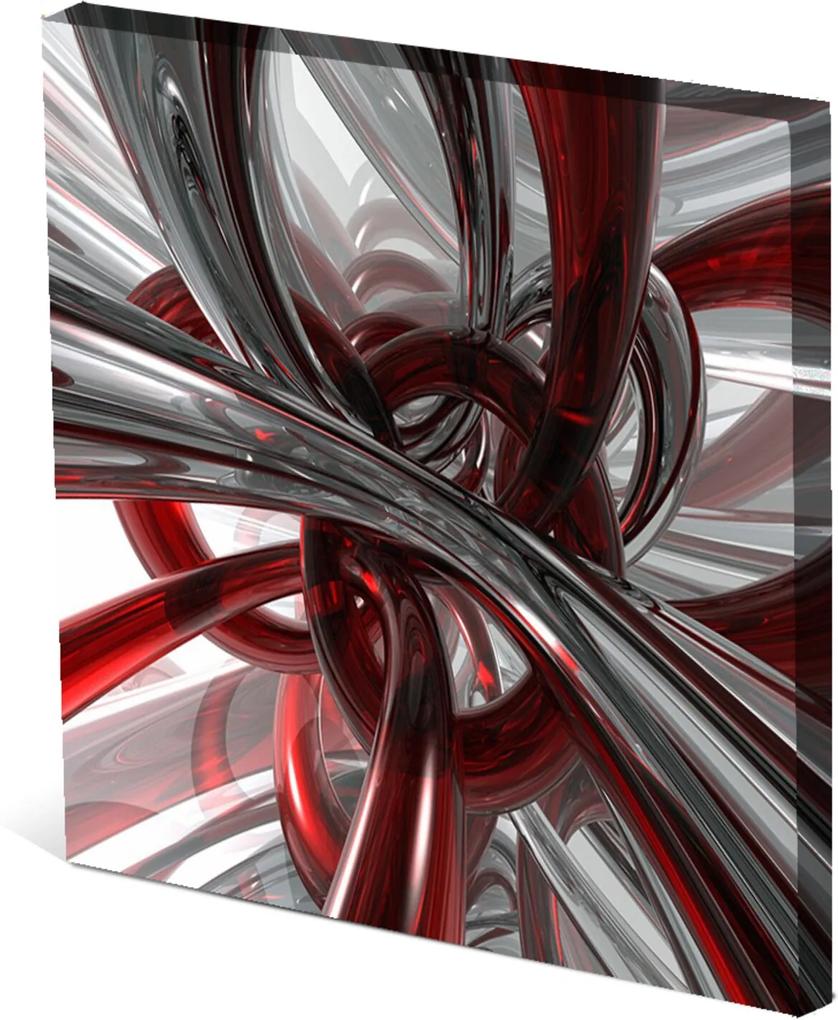 Tela Canvas 30X30 cm Nerderia e Lojaria nó vermelho branco colorido