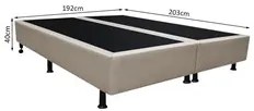 Base Box para Cama Casal King 192x203cm Bipartido Liz S05 Sintético Be