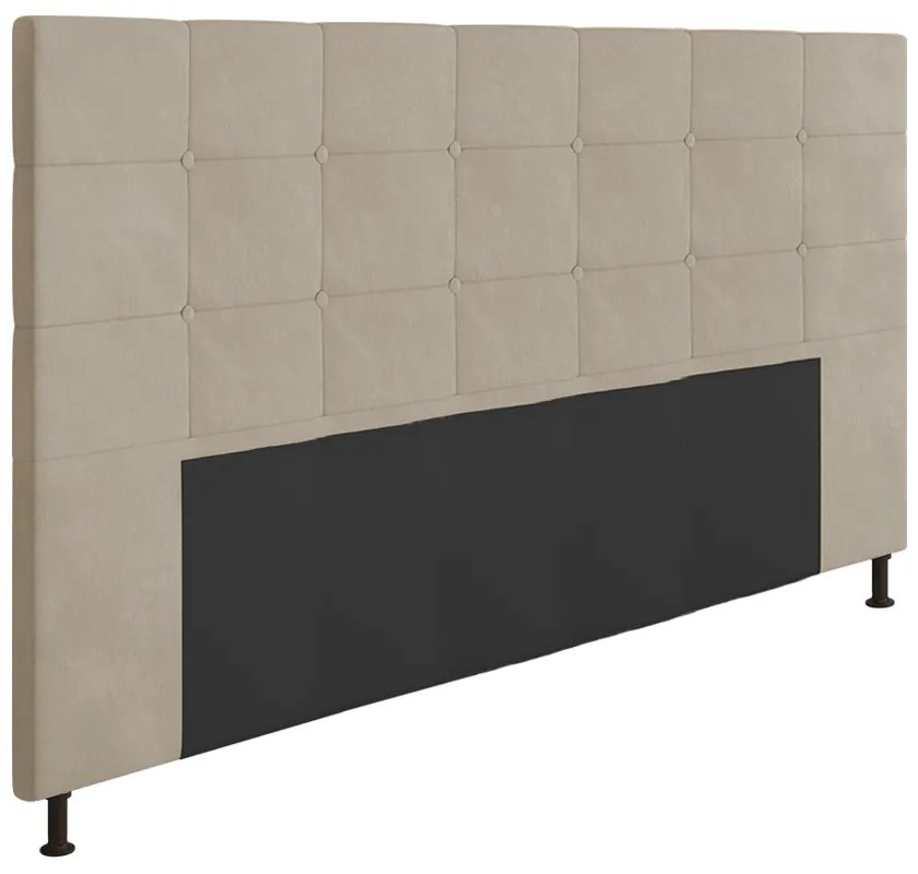 Cabeceira Stambul Para Cama Box King 195 cm Suede Bege - D'Rossi