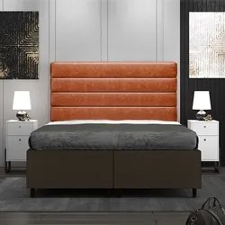 Cabeceira com Base Cama Box Casal Queen 158x198 Hit ID5 Suede Marrom/C