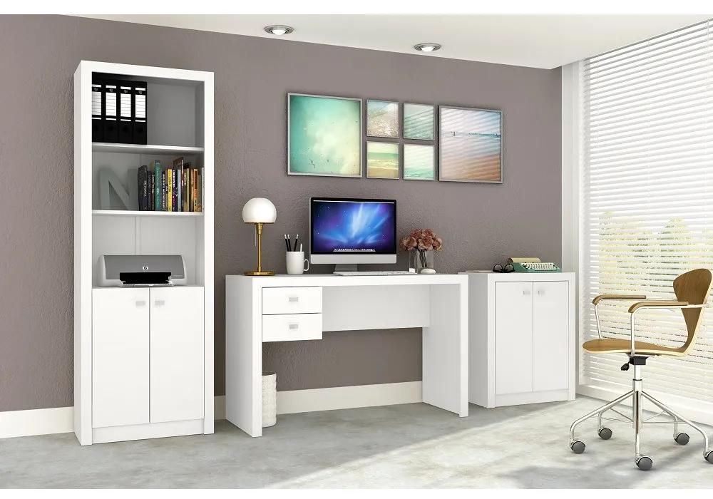 Conjunto Home Office CB01 Branco - Casa da Mobília