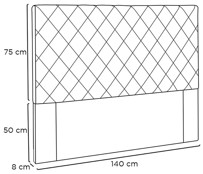 Cabeceira Cama Box Casal 140cm Esmeralda Corano Marrom - Sheep Estofados - Marrom