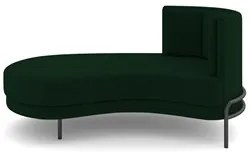 Chaise Longue Divã 164cm Braço Direito Logus D06 Veludo Verde - Mpozen