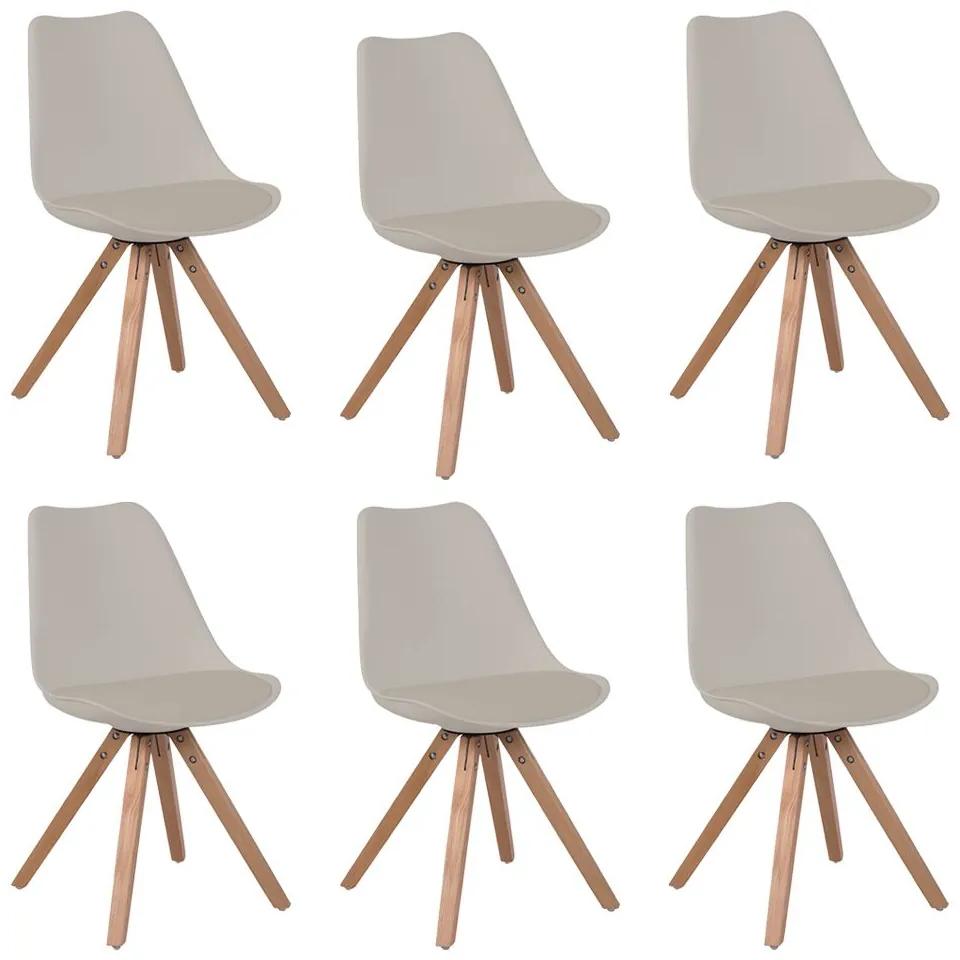 Kit 6 Cadeiras Decorativas Sala e Escritório Neo (PP) Nude G56 - Gran Belo