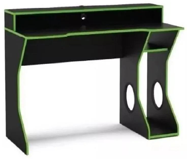 Mesa Gamer Computador Escrivaninha Preto e Verde Fremont