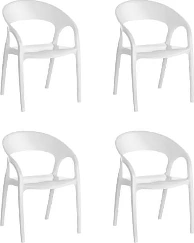 Kit 4 Cadeiras Glass Plus em Polipropileno - Kappesberg - Branco