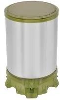 Lixeira Inox Tramontina Sofie com Corpo em Inox com Acabamento Scotch Brite e Detalhes em Plástico Translúcido Verde com Pedal 5 L Tramontina 94538802