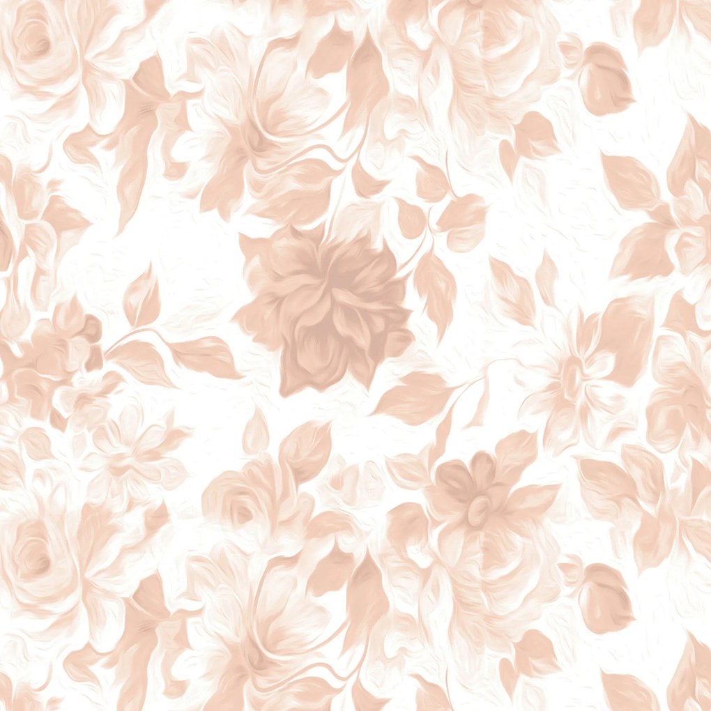 Papel de parede adesivo floral salmão