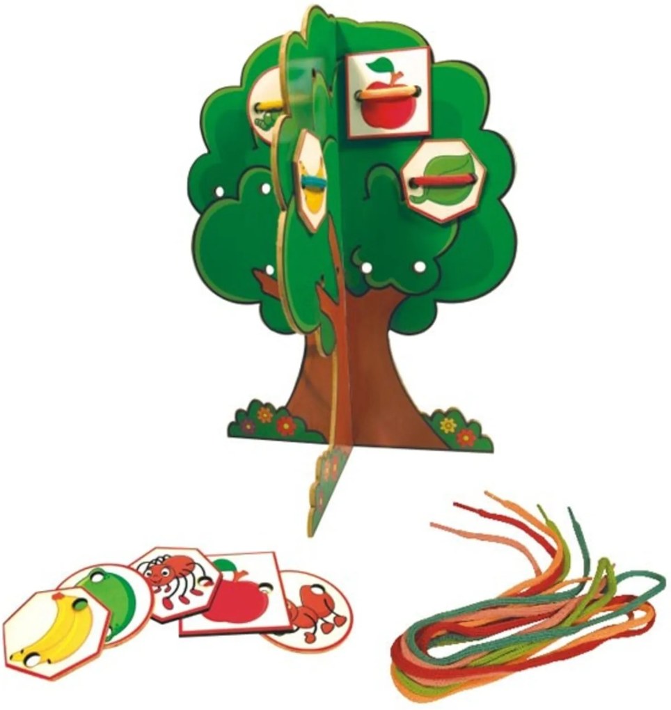 Jogo Ciabrink Alinhavos Árvore 3D Madeira Multicolorido