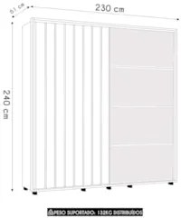 Guarda Roupa Casal 230cm Com Espelho Verbena Cinamomo Z10   - Mpozenat