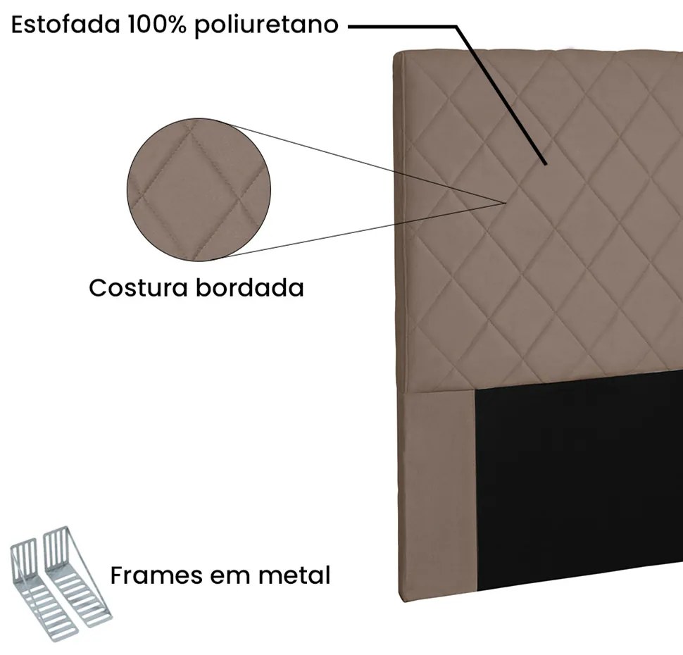 Cabeceira Dubai Para Cama Box Casal 140 cm Suede - D'Rossi - Caramelo