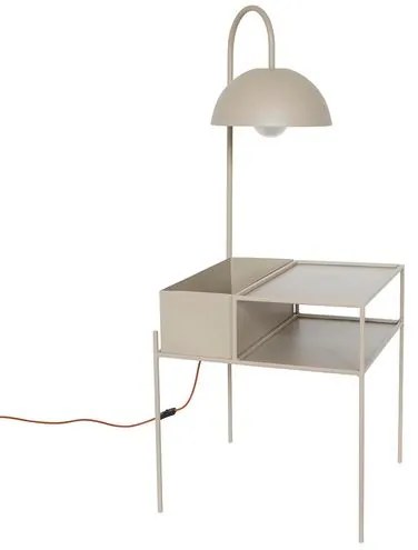 Mesa de Cabeceira Wire Com Luminária Aço Taupe - 74659 Sun House