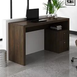 Mesa Para Computador Escrivaninha 2 Gavetas ME4130 Rústico - Tecno Mob