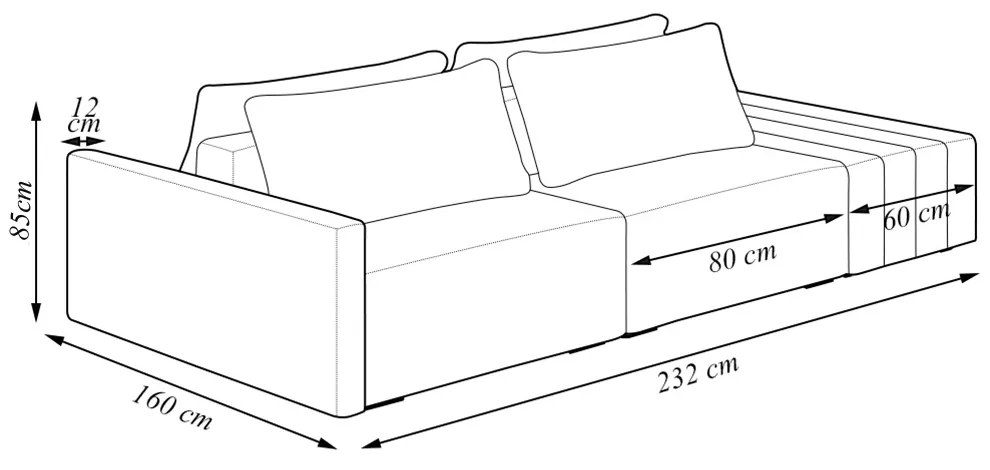 Sofá Ilha Modulado Milos 232cm Puff Lateral OffWhite Caramelo Manchado Bouclê/PU G33 - Gran Belo